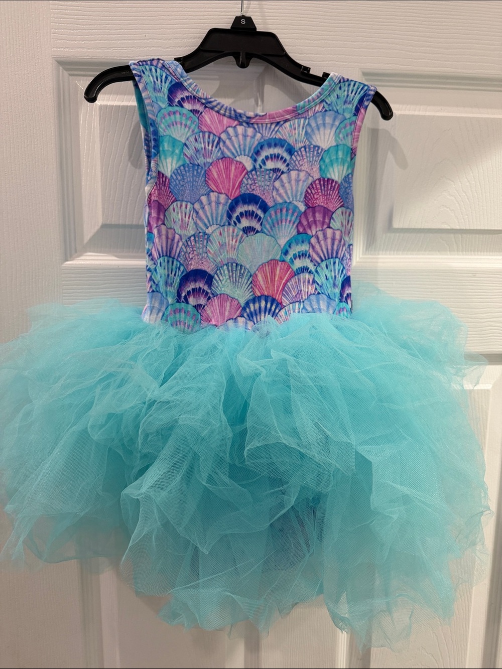 Kids Mermaid Shell Tutu Costume Dress - Aqua and Purple